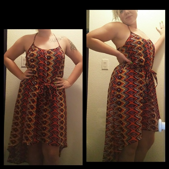 *MS* Truth NYC | IKAT hi low pattern summer dress MEIDUM - Picture 2 of 7